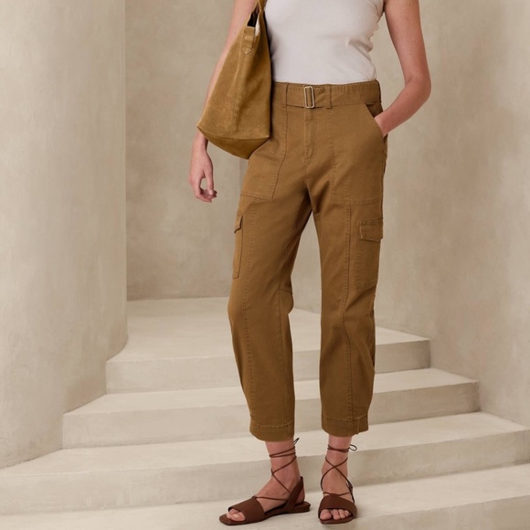 New BANANA REPUBLIC Size 6 T Tall 6T High Rise Cargo Pants in Horse Hair $100 - Picture 1 of 5